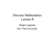 Discrete Mathematics Lecture 8