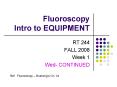 Fluoroscopy Intro to EQUIPMENT PowerPoint PPT Presentation