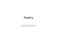 Poetry PowerPoint PPT Presentation