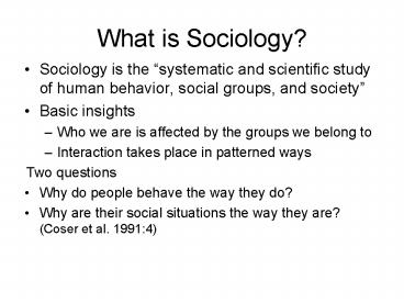 What is Sociology