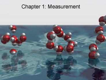 Chapter 1: Measurement