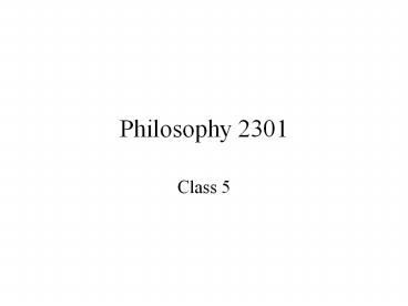 Philosophy 2301