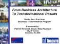 From Business Architecture To Transformational Results Works Best Practices Business Transformation PowerPoint PPT Presentation