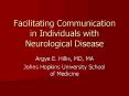 Facilitating Communication in Individuals with Neurological Disease PowerPoint PPT Presentation