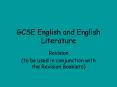GCSE English and English Literature PowerPoint PPT Presentation