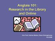 Anglais 101: Research in the Library and Online