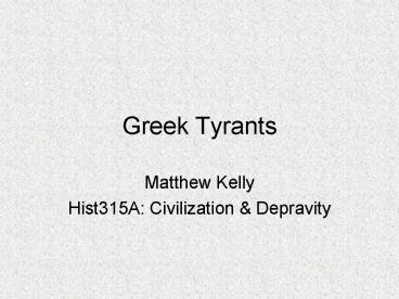 Greek Tyrants
