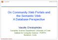 On Community Web Portals and the Semantic Web: A Database Perspective PowerPoint PPT Presentation
