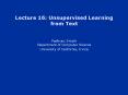 Lecture 16: Unsupervised Learning from Text PowerPoint PPT Presentation