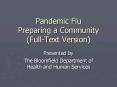 Pandemic Flu Preparing a Community FullText Version PowerPoint PPT Presentation