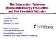 The Interaction Between Renewable Energy Production and the Livestock Industry PowerPoint PPT Presentation
