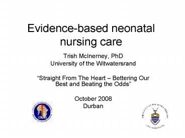 Evidence-based neonatal nursing care