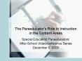 The Paraeducators Role in Instruction in the Content Areas PowerPoint PPT Presentation