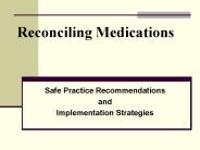 Reconciling Medications