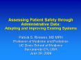 Assessing Patient Safety through Administrative Data: Adapting and Improving Existing Systems PowerPoint PPT Presentation