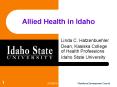 Allied Health in Idaho PowerPoint PPT Presentation