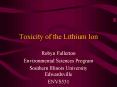Toxicity of the Lithium Ion PowerPoint PPT Presentation