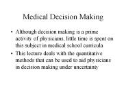 Medical Decision Making