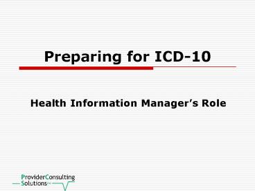 Preparing for ICD10