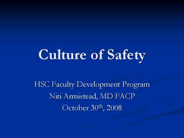 Culture of Safety