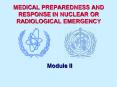 MEDICAL PREPAREDNESS AND RESPONSE IN NUCLEAR OR RADIOLOGICAL EMERGENCY PowerPoint PPT Presentation