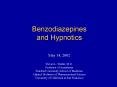 Benzodiazepines and Hypnotics PowerPoint PPT Presentation