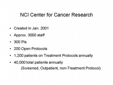 NCI Center for Cancer Research
