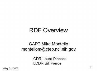 RDF Overview