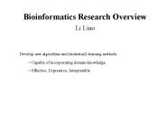 Bioinformatics Research Overview