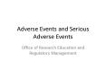 Adverse Events and Serious Adverse Events PowerPoint PPT Presentation