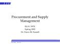 Procurement and Supply Management PowerPoint PPT Presentation