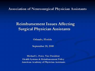 Association of Neurosurgical Physician Assistants