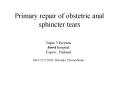 Primary repair of obstetric anal sphincter tears PowerPoint PPT Presentation