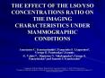THE EFFECT OF THE LSOYSO CONCENTRATIONS RATIO ON THE IMAGING CHARACTERISTICS UNDER MAMMOGRAPHIC COND PowerPoint PPT Presentation