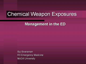 Chemical Weapon Exposures