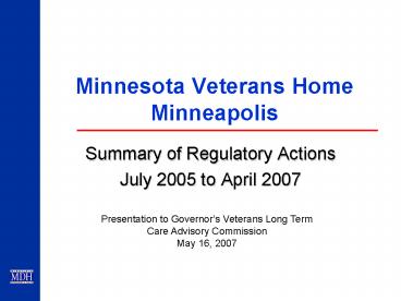 Minnesota Veterans Home Minneapolis