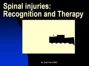 Spinal injuries: Recognition and Therapy