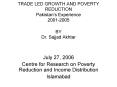 TRADE LED GROWTH AND POVERTY REDUCTION Pakistans Experience 20012005 BY Dr' Sajjad Akhtar PowerPoint PPT Presentation