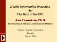 Health Information Protection Act The Role of the IPC PowerPoint PPT Presentation