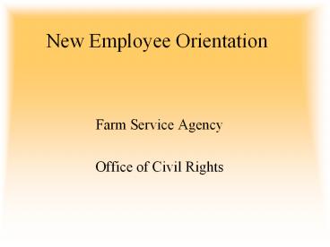 New Employee Orientation