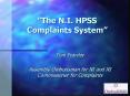 The N'I' HPSS Complaints System PowerPoint PPT Presentation