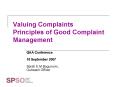 Valuing Complaints Principles of Good Complaint Management PowerPoint PPT Presentation