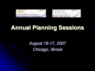 Annual Planning Sessions