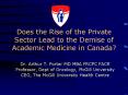Does the Rise of the Private Sector Lead to the Demise of Academic Medicine in Canada? PowerPoint PPT Presentation