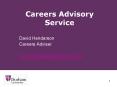 Careers Advisory Service PowerPoint PPT Presentation