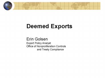 DEEMED EXPORTS Most Frequently Asked Questions