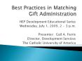 Best Practices in Matching Gift Administration PowerPoint PPT Presentation