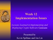 Week 12 Implementation Issues