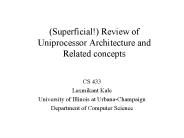 Superficial Review of Uniprocessor Architecture and Related concepts