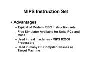 MIPS Instruction Set